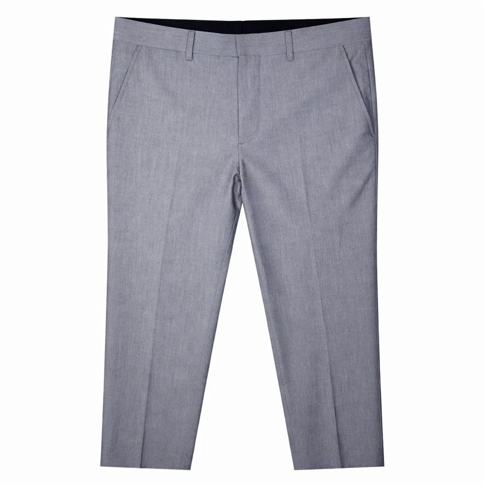 J.Ferrar Suit Mens 40S 33x28 Slim Fit Light Grey 2-Piece Office Prom Graduation